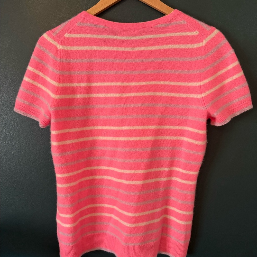 Cashmere, Charter Club Pink Striped Women's sweater - Picture 3 of 7